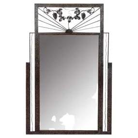 Brandt Style Art Deco Iron Grape & Leaves Mirror