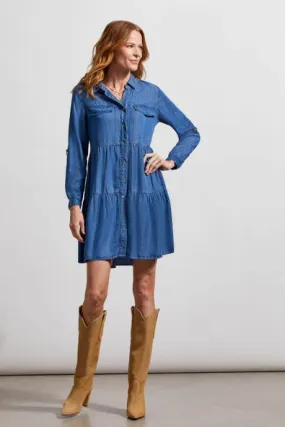 Chambray Roll Sleeve Dress