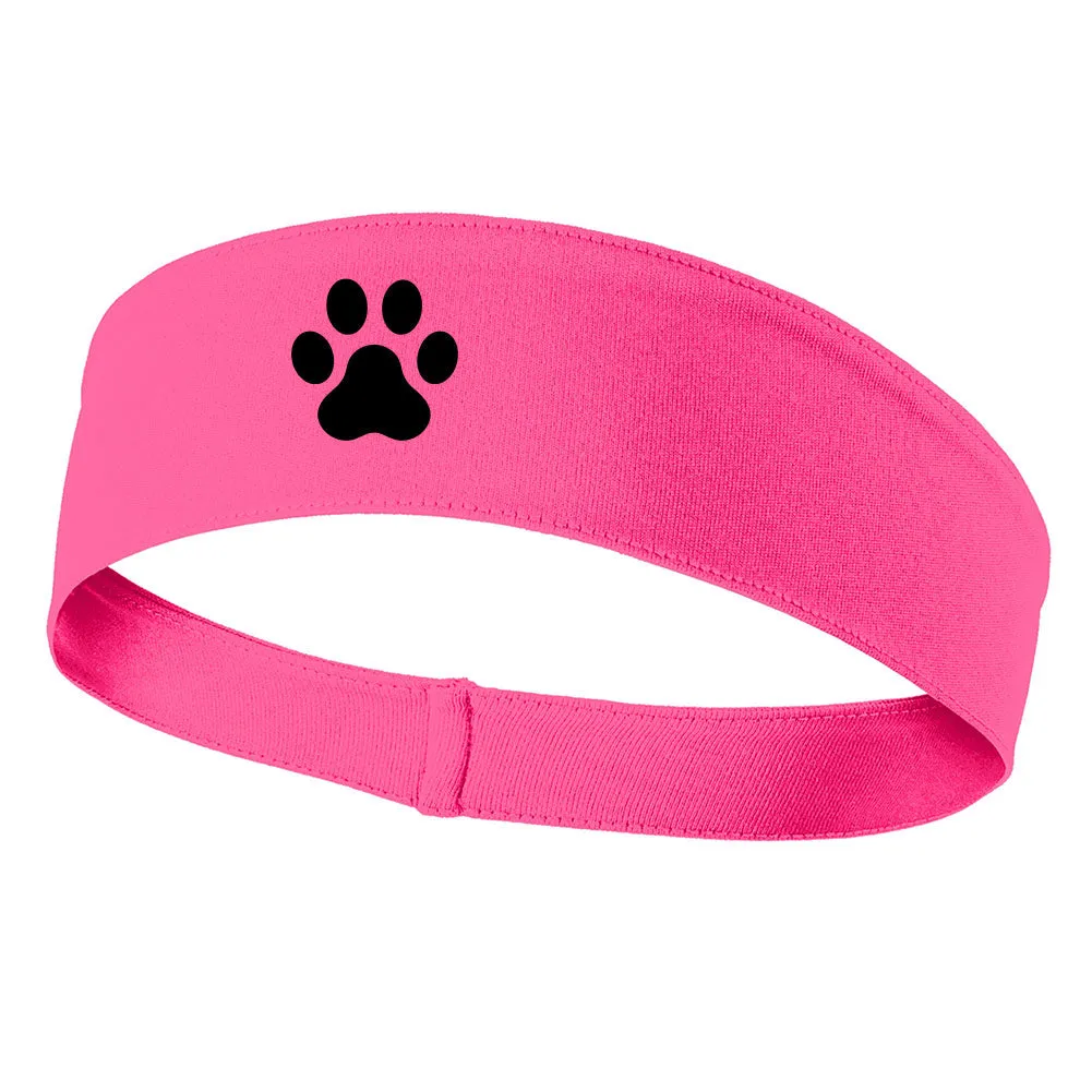 Dog Paw Graphic Printed Moisture Wicking Headbands for Men and Women