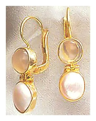 Lamermoor Moonstone and Pearl Earrings