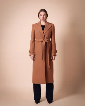 Manteau Long Avec Ceinture Camel