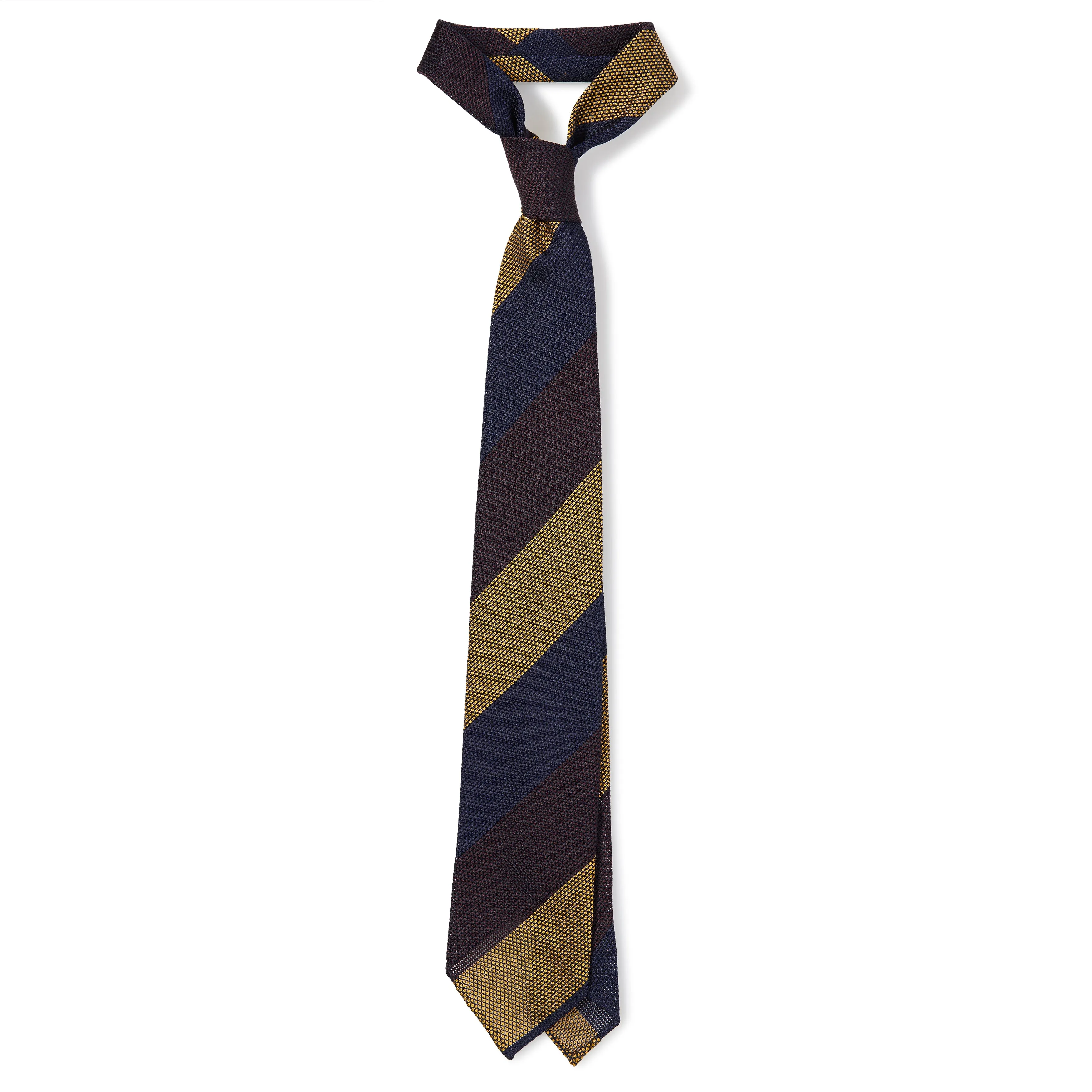 Silk Fina Grenadine Block Stripe Hand-rolled Tie